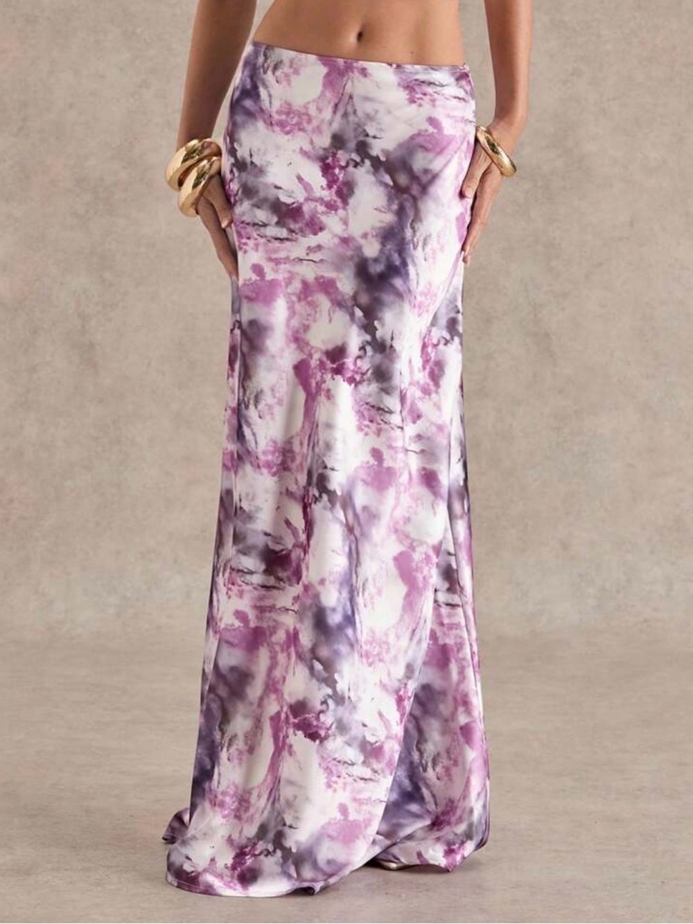 Women's Lavender Marble Maxi Skirt